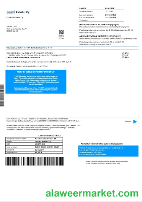 Finland Oomi Palvelut Oy electricity business utility bill in word and pdf formats